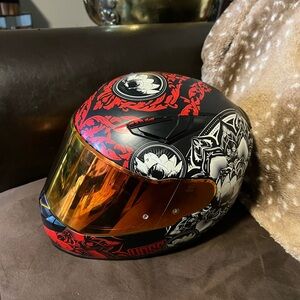 Voss 988 Moto-1 Red Mandala, a full-face motorcycle helmet size 55-56cm / Small